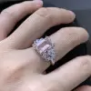 5.3ct Morganite Pink Sapphire Cluster Engagement Ring