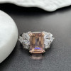 5.3ct Morganite Pink Sapphire Cluster Engagement Ring