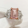 5.3ct Morganite Pink Sapphire Cluster Engagement Ring