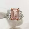 5.3ct Morganite Pink Sapphire Cluster Engagement Ring