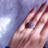 2ct Pear Cut Pink Sapphire Double Halo Engagement Ring