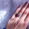 2ct Pear Cut Pink Sapphire Double Halo Engagement Ring