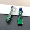 11.2ctw Asscher Cut Emerald Statement Earrings