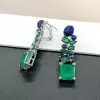 11.2ctw Asscher Cut Emerald Statement Earrings