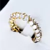 3CTW Round Cut Double Row Eternity Ring