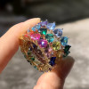 11ctw Heart Cut Multicolor Sapphire Rainbow Eternity Ring