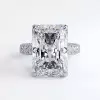 14ct Radiant Cut White Sapphire Engagement Ring