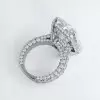 14ct Radiant Cut White Sapphire Engagement Ring