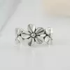 925 Sterling Silver Handmade Vintage Plumeria Flower Adjustable Ring