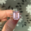 8.5ct Morganite Pink Sapphire Paved Engagement Ring