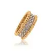 Round Cut White Sapphire Eternity Band in Gold