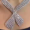 Four Row Pear Cut White Sapphire Necklace