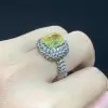 3.8ct Yellow and Champagne Sapphire Paved Cocktail Ring