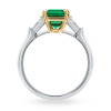 5ct Classic Three-stone Emerald-Cut Emerald Ring