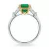 5ct Classic Three-stone Emerald-Cut Emerald Ring