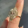 3.8ct Vintage Emerald Cut White sapphire Engagement Ring