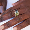 12ctw Radiant Cut Multicolor Sapphire Rainbow Ring