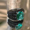 8.2ct Oval Cut Mint Green Paved Cocktail Ring