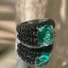 8.2ct Oval Cut Mint Green Paved Cocktail Ring