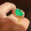 7.8ct Heart Cut Emerald Engagement Ring