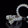 3ct Pear Cut White Sapphire Wedding Ring Set