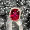 12ct Cushion Cut Ruby European Shank Engagement Ring