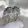 19.5ctw Pear Cut White Sapphire Hoop Earrings