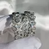 19.5ctw Pear Cut White Sapphire Hoop Earrings