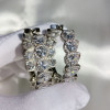 19.5ctw Pear Cut White Sapphire Hoop Earrings