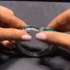 Unique Emerald Green  Free Open Bracelet