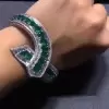 Unique Emerald Green  Free Open Bracelet