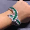Unique Emerald Green  Free Open Bracelet