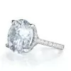 Handmade 5.5 CT Round Cut Sterling Silver Engagement Ring