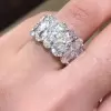Double-Row Pear Cut White Sapphire Eternity Band