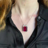 Radiant Cut Ruby Pendant Necklace