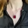 Radiant Cut Ruby Pendant Necklace