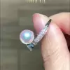 Fashion Created Aquamarine White Pearl Ring