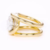 5.8ct Oval Cut White Sapphire Split Shank Engagement Ring