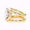 5.8ct Oval Cut White Sapphire Split Shank Engagement Ring