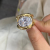 5.8ct Oval Cut White Sapphire Split Shank Engagement Ring