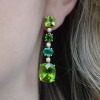16ctw Cushion Cut Peridot and Emerald Drop Earrings