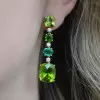 16ctw Cushion Cut Peridot and Emerald Drop Earrings