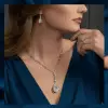 7.3ct Pear Cut White Sapphire Statement Necklace