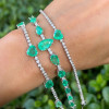 12ctw Multi-Sized Pear Cut Emerald Statement Bracelet