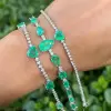 12ctw Multi-Sized Pear Cut Emerald Statement Bracelet