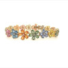 26ctw Pear Cut Multicolor Sapphire Flower Bracelet