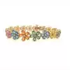 26ctw Pear Cut Multicolor Sapphire Flower Bracelet