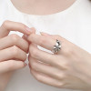 925 Sterling Silver Handmade Vintage Plumeria Flower Adjustable Ring