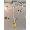 90ctw White and Cushion Cut Yellow Sapphire Statement Necklace