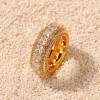 Five-Row Micro Pave Setting Princess Cut Eternity Band Ring